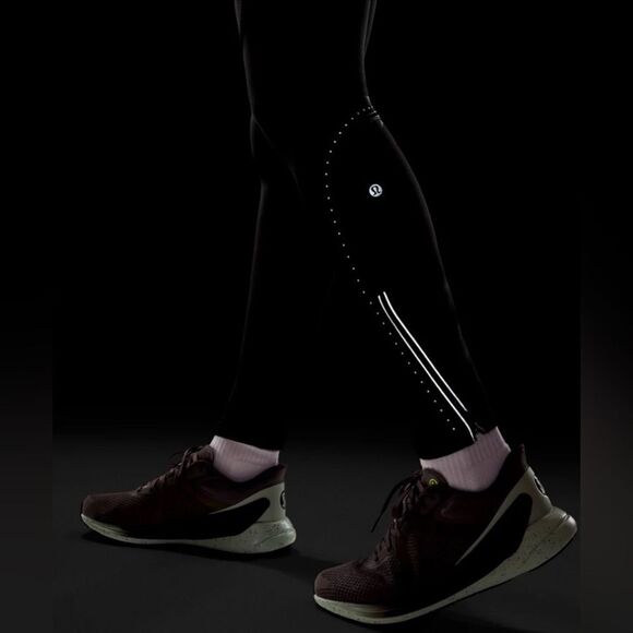 NEW Lululemon Tech Fleece High-Rise Running Tight 28" Black Water Repellent - Picture 2 of 7